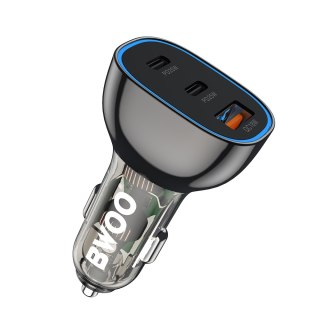 BWOO ładowarka samochodowa PD 2x USB-C 1x USB 68W czarna