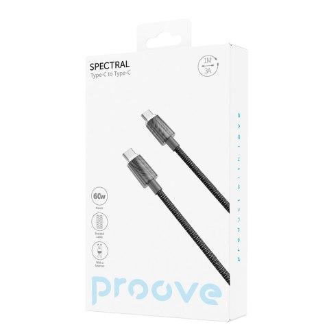 Proove kabel Spectral USB-C - USB-C 1m 3A szary