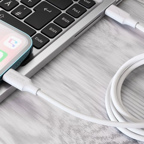 Proove kabel Striped Silicone USB-C - Lightning 1m 3A biały