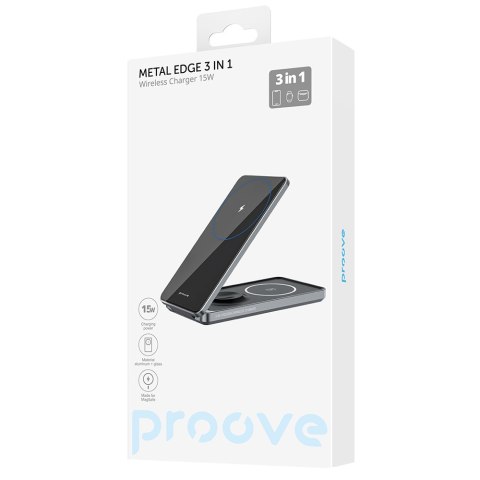 Proove ładowarka bezprzewodowa Metal Edge 3 w 1 szara