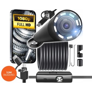 Kamera endoskopowa 3.5m obiektyw 8/7/5,5mm USB-C/Micro-USB LTC