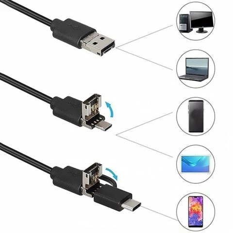 Kamera endoskopowa 3.5m obiektyw 8/7/5,5mm USB-C/Micro-USB LTC