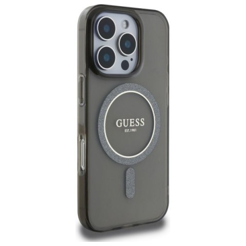 Guess nakładka HC MagSafe IML Glitter Circle do iPhone 16 Pro Max 6,9" czarna