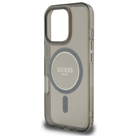Guess nakładka HC MagSafe IML Glitter Circle do iPhone 16 Pro Max 6,9" czarna