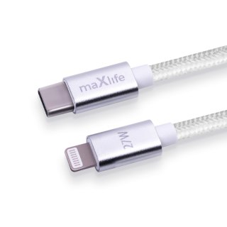 Maxlife kabel MXUC-12 USB-C - Lightning 2,0 m 27W biały