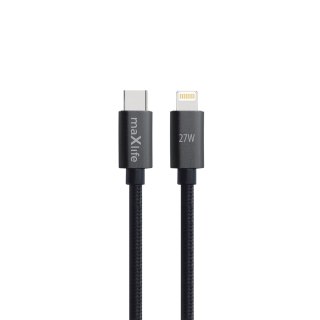 Maxlife kabel MXUC-12 USB-C - Lightning 2,0 m 27W czarny