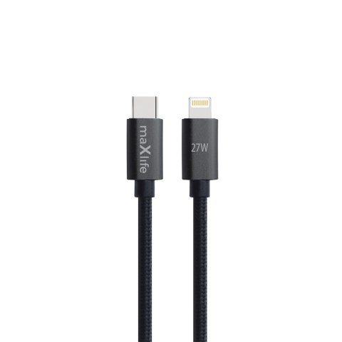 Maxlife kabel MXUC-12 USB-C - Lightning 2,0 m 27W czarny