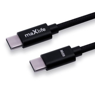 Maxlife kabel MXUC-12 USB-C - USB-C 2,0 m 60W czarny