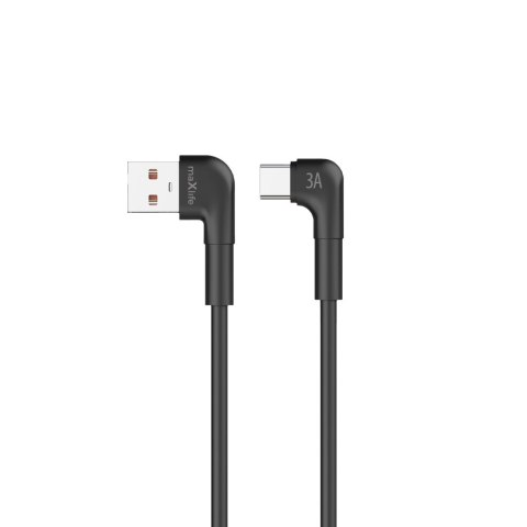 Maxlife kabel kątowy MXUC-09 USB - USB-C 2,0 m 3A czarny