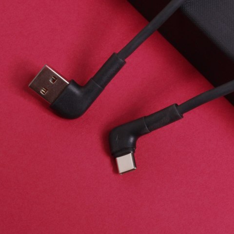 Maxlife kabel kątowy MXUC-09 USB - USB-C 2,0 m 3A czarny