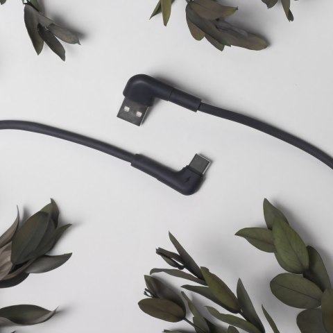 Maxlife kabel kątowy MXUC-09 USB - USB-C 2,0 m 3A czarny