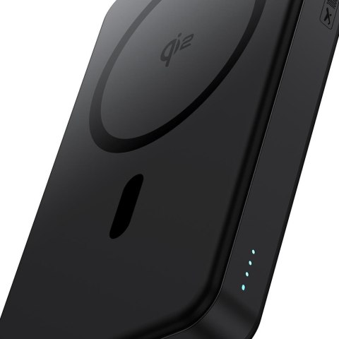 Baseus Powerbank magnetyczny Airpow Qi2 10000mAh 22.5W z kablem USB-C - USB-C czarny