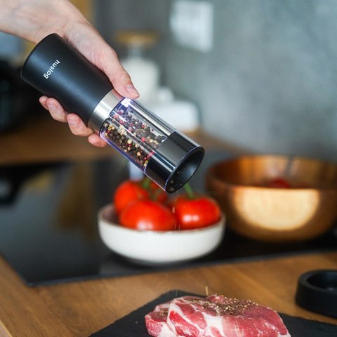 Huslog Zestaw młynków z bazą ładującą - czarny