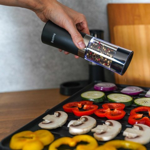 Huslog Zestaw młynków z bazą ładującą - czarny