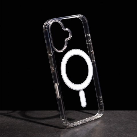 Nakładka Anti Shock 1,5 mm Mag do iPhone 16 6,1" transparentna big hole + przycisk