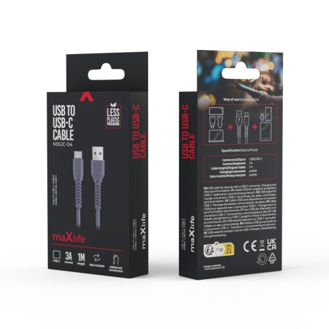 Maxlife kabel MXUC-04 USB - USB-C 1,0 m 3A fioletowy