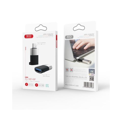 XO adapter NB149-F USB - USB-C czarny OTG