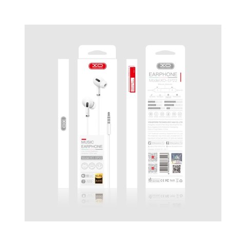 XO słuchawki przewodowe EP22 jack 3,5mm dokanałowe czarne