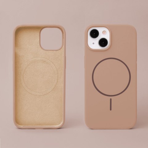 Nakładka Silicone Thin Mag do iPhone 14 6,1" brązowa