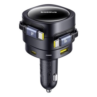 Baseus ładowarka samochodowa PD 1x USB-C 1x USB 90W + kabel 2x USB-C czarna