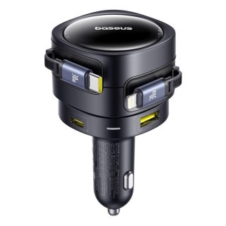 Baseus ładowarka samochodowa PD 1x USB-C 1x USB 90W + kabel USB-C - Lightning czarna