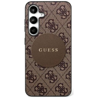 Guess nakładka HC MagSafe PU 4G Circle Classic Logo do Samsung Galaxy S25 brązowa