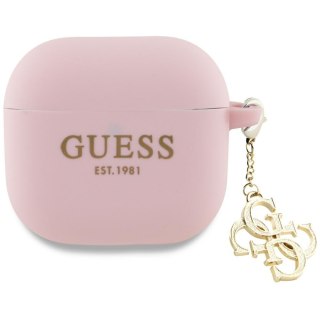Guess nakładka do AirPods 4 Silicone 4G Charm Różowa