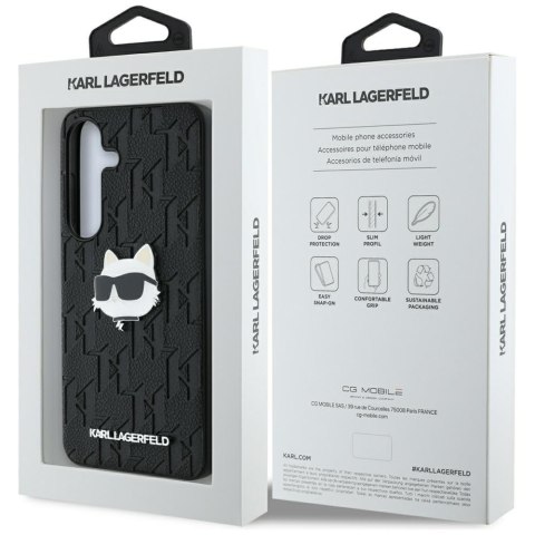 Karl Lagerfeld nakładka HC PU Monogram Choupette Head Pin do Samsung Galaxy S25 czarna