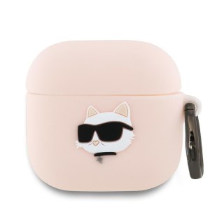 Karl Lagerfeld nakładka do AirPods 4 Silicone Choupette Head 3D Różowa