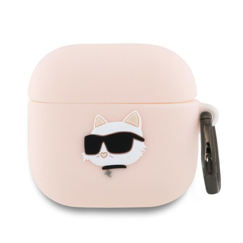 Karl Lagerfeld nakładka do AirPods 4 Silicone Choupette Head 3D Różowa