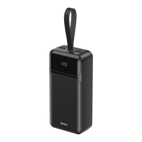 BWOO 65W power bank 30000 mAh 2 x USB-A, 1 x Type C z wyświetlaczem lcd, czarny