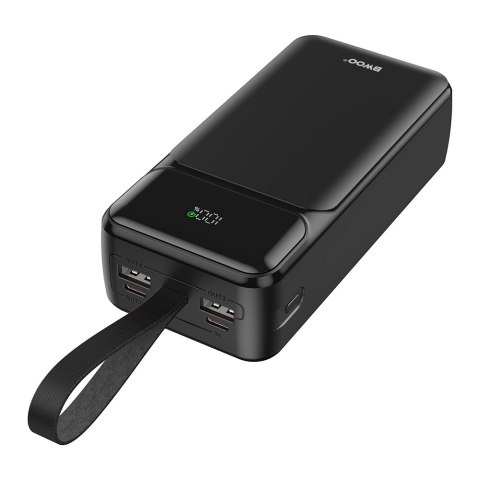 BWOO 65W power bank 30000 mAh 2 x USB-A, 1 x Type C z wyświetlaczem lcd, czarny