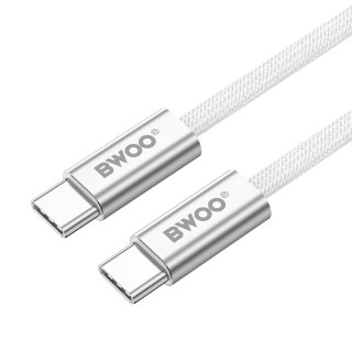 BWOO kabel pleciony 240W USB-C - USB-C BO-X317C-C 1m biały