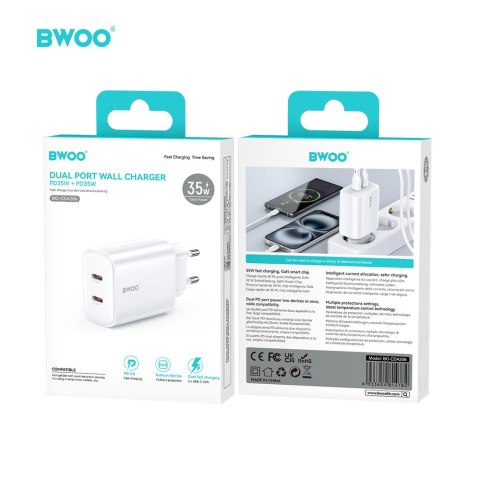 BWOO ładowarka sieciowa PD CDA206 USB-C 35W biały