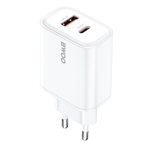 BWOO ładowarka sieciowa PD CDA207 1x USB 1xUSB-C 36W biały