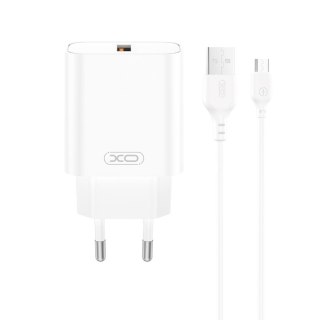 XO ładowarka sieciowa CE33 QC 18W 1x USB biała + kabel USB-C