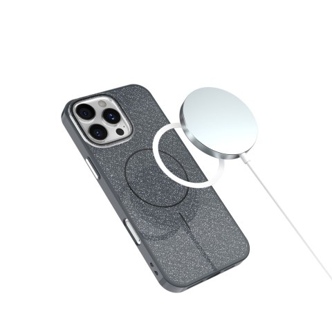 Nakładka Glitter Thin Mag do iPhone 13 6,1" czarna