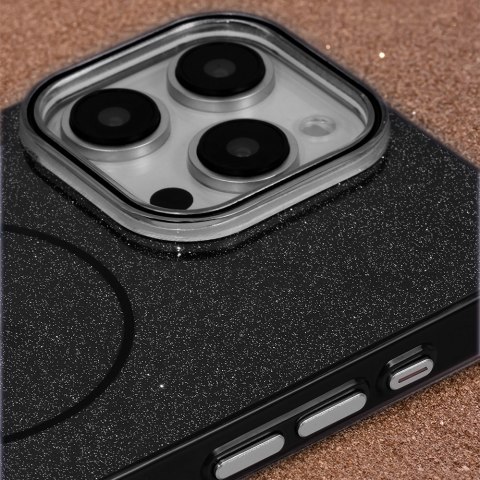 Nakładka Glitter Thin Mag do iPhone 15 Pro 6,1" czarna