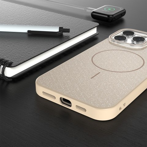 Nakładka Glitter Thin Mag do iPhone 16 Pro Max 6,9" brązowa