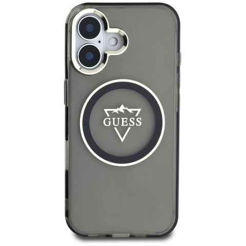 Guess nakładka Hardcase MagSafe IML Metal Mountain Logo do iPhone 16 6,1" Czarna
