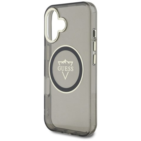 Guess nakładka Hardcase MagSafe IML Metal Mountain Logo do iPhone 16 6,1" Czarna