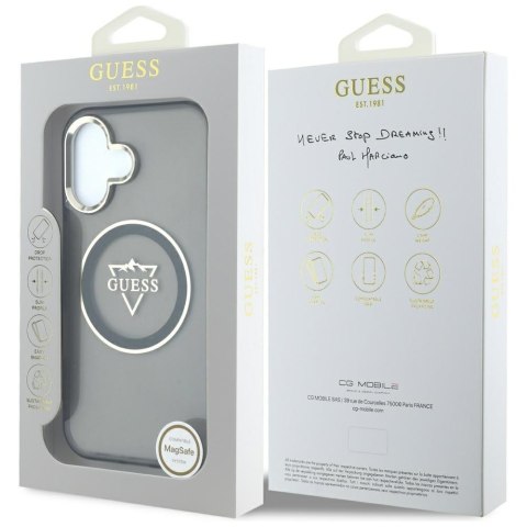 Guess nakładka Hardcase MagSafe IML Metal Mountain Logo do iPhone 16 6,1" Czarna