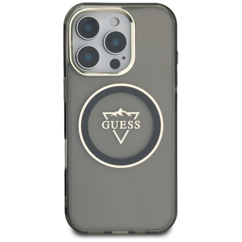 Guess nakładka Hardcase MagSafe IML Metal Mountain Logo do iPhone 16 Pro 6,3" Czarna