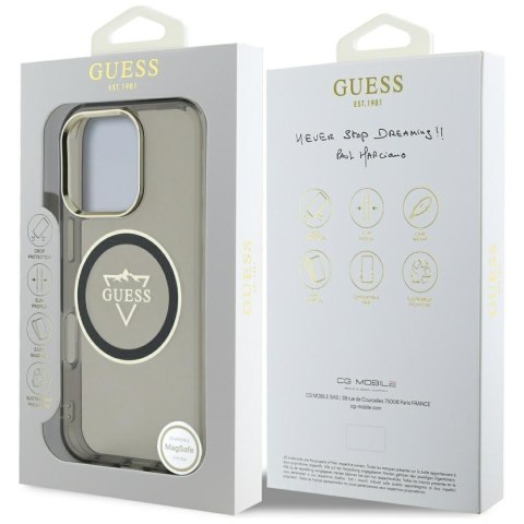 Guess nakładka Hardcase MagSafe IML Metal Mountain Logo do iPhone 16 Pro Max 6,9" Czarna