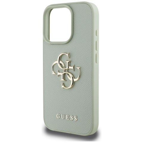 Guess nakładka Hardcase PU Grained Big 4G and Classic Logo do iPhone 16 Pro 6,3" Zielona