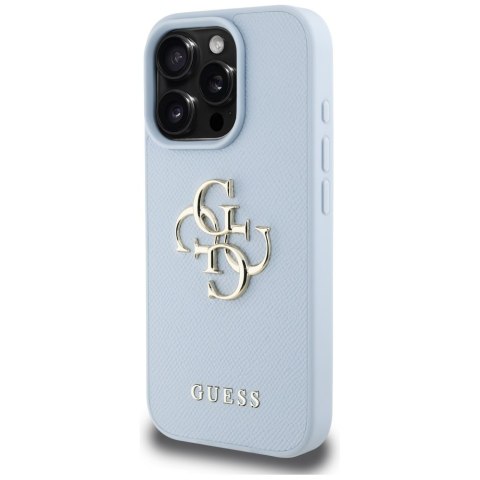 Guess nakładka Hardcase PU Grained Big 4G and Classic Logo do iPhone 16 Pro Max 6,9" Niebieska