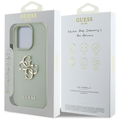 Guess nakładka Hardcase PU Grained Big 4G and Classic Logo do iPhone 16 Pro Max 6,9" Zielona