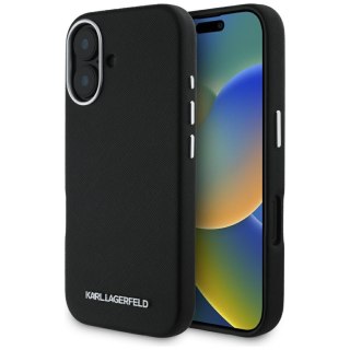 Karl Lagerfeld nakładka Hardcase MagSafe FW Saffiano Metal Logo do iPhone 16 6,1" Czarna