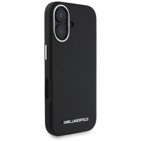 Karl Lagerfeld nakładka Hardcase MagSafe FW Saffiano Metal Logo do iPhone 16 6,1" Czarna
