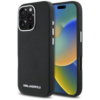 Karl Lagerfeld nakładka Hardcase MagSafe FW Saffiano Metal Logo do iPhone 16 Pro 6,3" Czarna